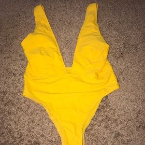 Yellow one piece zaful